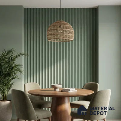 Green Metallic Look PN 06252 9.5 ft x 4.7 inch Charcoal Panel - 12 mm | Suitable for Feature Wall, TV Unit & Living Room | Width is Subjected to 5% Variation