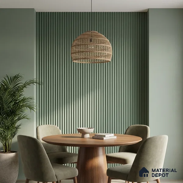 Green Metallic Look PN 06252 9.5 ft x 4.7 inch Charcoal Panel - 12 mm | Suitable for Feature Wall, TV Unit & Living Room | Width is Subjected to 5% Variation