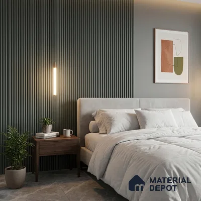 Green Plain Colour Look PN 06254 9.5 ft x 4.7 inch Charcoal Panel - 12 mm | Suitable for Feature Wall, TV Unit & Living Room | Width is Subjected to 5% Variation