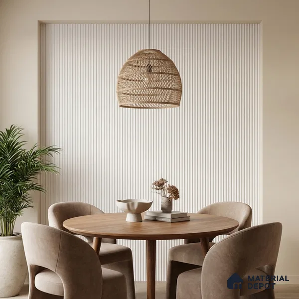 White Plain Colour Look PN 06256 9.5 ft x 4.7 inch Charcoal Panel - 12 mm | Suitable for Feature Wall, TV Unit & Living Room | Width is Subjected to 5% Variation
