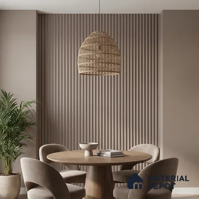 Grey Plain Colour Look PN 06258 B 9.5 ft x 4.7 inch Charcoal Panel - 12 mm | Suitable for Feature Wall, TV Unit & Living Room | Width is Subjected to 5% Variation