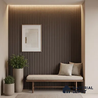 Brown Plain Colour Look PN 06259 9.5 ft x 4.7 inch Charcoal Panel - 12 mm | Suitable for Feature Wall, TV Unit & Living Room | Width is Subjected to 5% Variation