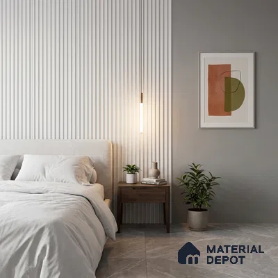 White Plain Colour Look PN 06260 9.5 ft x 4.7 inch Charcoal Panel - 12 mm | Suitable for Feature Wall, TV Unit & Living Room | Width is Subjected to 5% Variation