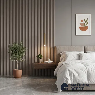 Grey Plain Colour Look PN 06262 9.5 ft x 4.7 inch Charcoal Panel - 12 mm | Suitable for Feature Wall, TV Unit & Living Room | Width is Subjected to 5% Variation