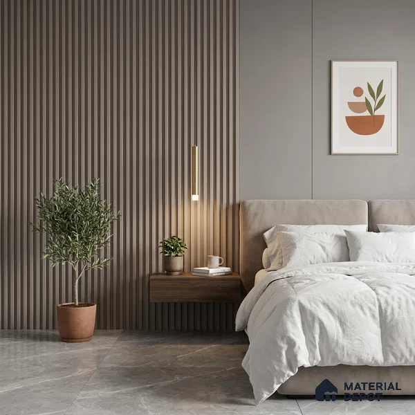 Grey Plain Colour Look PN 06262 9.5 ft x 4.7 inch Charcoal Panel - 12 mm | Suitable for Feature Wall, TV Unit & Living Room | Width is Subjected to 5% Variation