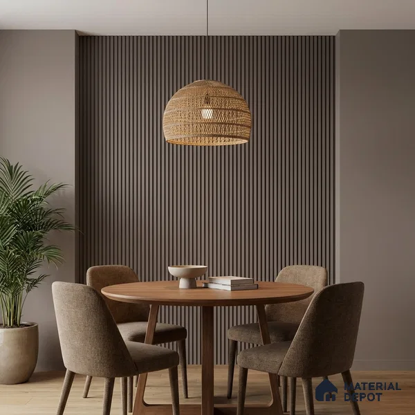 Grey Plain Colour Look PN 06263 9.5 ft x 4.7 inch Charcoal Panel - 12 mm | Suitable for Feature Wall, TV Unit & Living Room | Width is Subjected to 5% Variation