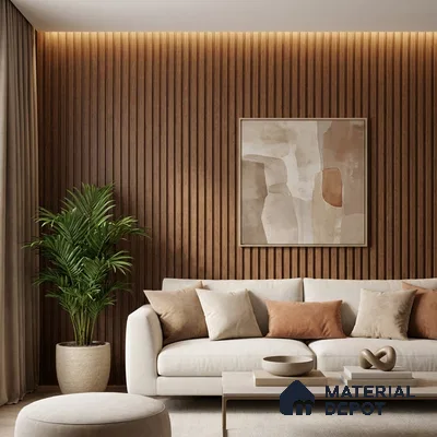 Wooden Look PN 06277 9.5 ft x 4.7 inch Charcoal Panel - 12 mm | Suitable for Feature Wall, TV Unit & Living Room | Width is Subjected to 5% Variation