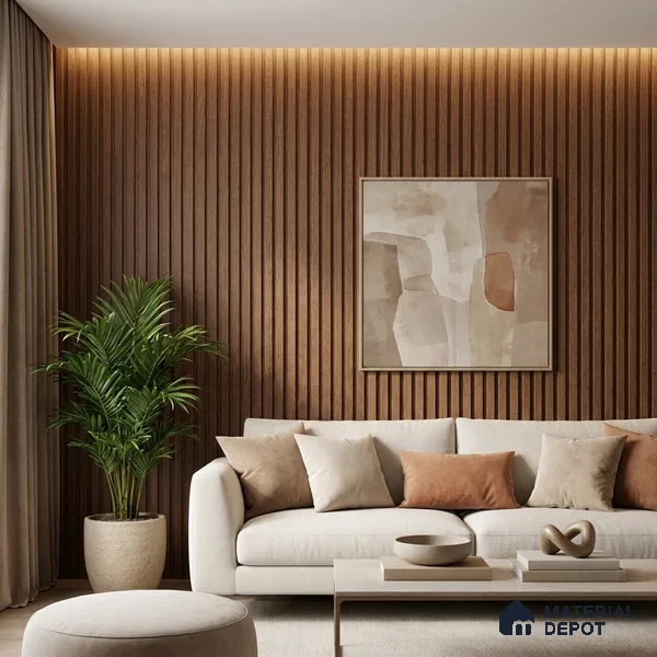 Wooden Look PN 06277 9.5 ft x 4.7 inch Charcoal Panel - 12 mm | Suitable for Feature Wall, TV Unit & Living Room | Width is Subjected to 5% Variation