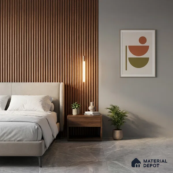 Wooden Look PN 06281 9.5 ft x 4.7 inch Charcoal Panel - 12 mm | Suitable for Feature Wall, TV Unit & Living Room | Width is Subjected to 5% Variation