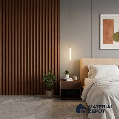 Wooden Look PN 06283 9.5 ft x 4.7 inch Charcoal Panel - 12 mm | Suitable for Feature Wall, TV Unit & Living Room | Width is Subjected to 5% Variation