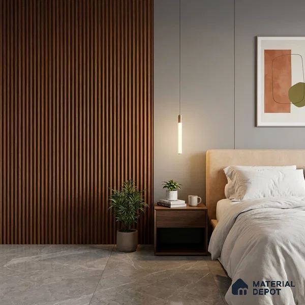 Wooden Look PN 06283 9.5 ft x 4.7 inch Charcoal Panel - 12 mm | Suitable for Feature Wall, TV Unit & Living Room | Width is Subjected to 5% Variation