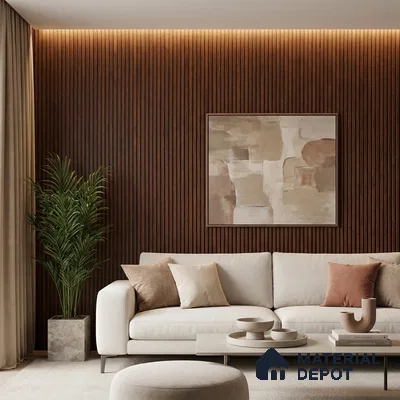 Wooden Look PN 06291 9.5 ft x 4.7 inch Charcoal Panel - 12 mm | Suitable for Feature Wall, TV Unit & Living Room | Width is Subjected to 5% Variation