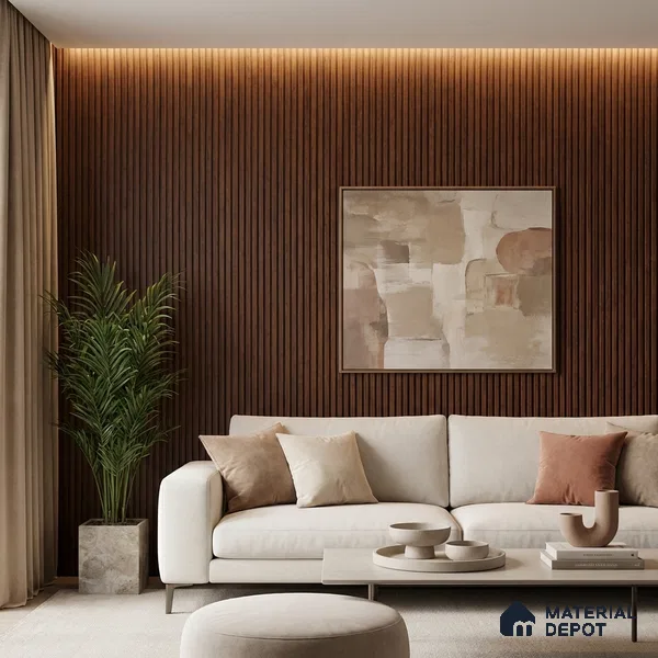 Wooden Look PN 06291 9.5 ft x 4.7 inch Charcoal Panel - 12 mm | Suitable for Feature Wall, TV Unit & Living Room | Width is Subjected to 5% Variation