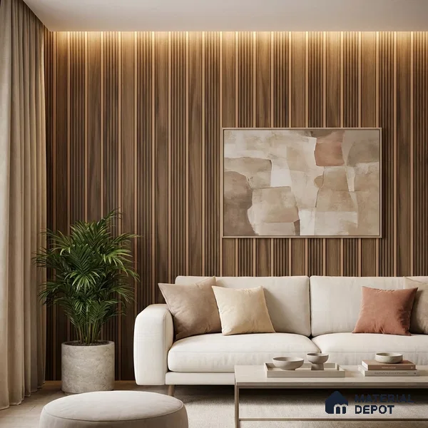 Wooden Look PN 06296 B 9.5 ft x 9.4 inch Charcoal Panel - 12 mm | Suitable for Feature Wall, TV Unit & Living Room | Width is Subjected to 5% Variation