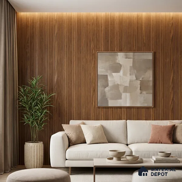 Wooden Look PN 06298 9.5 ft x 9.4 inch Charcoal Panel - 12 mm | Suitable for Feature Wall, TV Unit & Living Room | Width is Subjected to 5% Variation