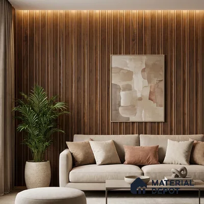 Wooden Look PN 06299 9.5 ft x 9.4 inch Charcoal Panel - 12 mm | Suitable for Feature Wall, TV Unit & Living Room | Width is Subjected to 5% Variation