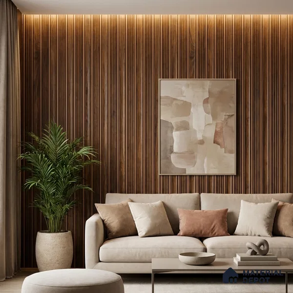 Wooden Look PN 06299 9.5 ft x 9.4 inch Charcoal Panel - 12 mm | Suitable for Feature Wall, TV Unit & Living Room | Width is Subjected to 5% Variation
