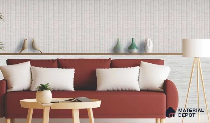 PN 07214 Fabric Look Louver 8 ft x 0.4 ft Texture Finish  - 10 mm | Suitable for Feature Wall, TV Unit & Living Room