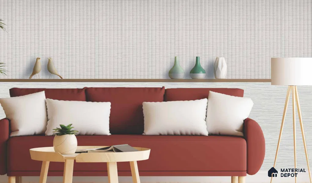 PN 07214 Fabric Look Louver 8 ft x 0.4 ft Texture Finish - 10 mm | Suitable for Feature Wall, TV Unit & Living Room
