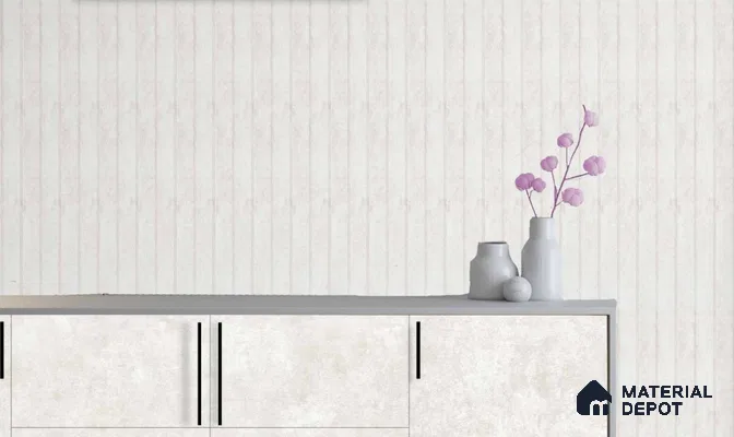 PN 07221 Fabric Look Louver 8 ft x 0.4 ft Texture Finish  - 10 mm | Suitable for Feature Wall, TV Unit & Living Room