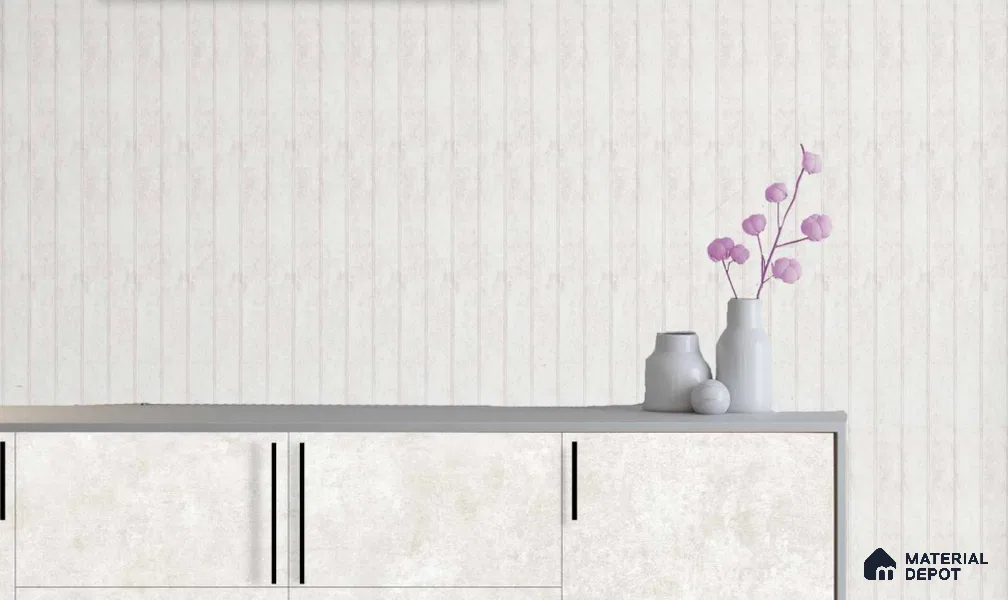 PN 07221 Fabric Look Louver 8 ft x 0.4 ft Texture Finish - 10 mm | Suitable for Feature Wall, TV Unit & Living Room
