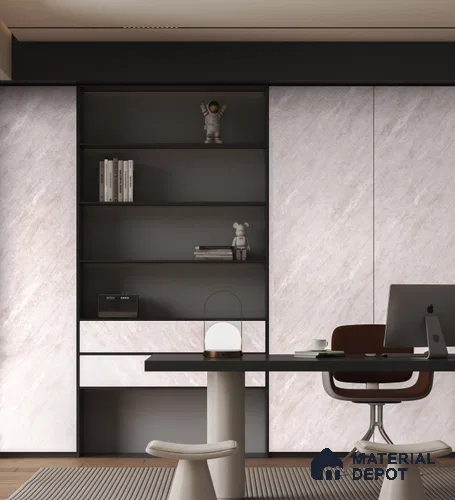 Marble Look PN 06692  8 ft x 4 ft Texture Finish SPC Wall Panel - 3 mm | Suitable for TV Unit, Wardrobe, Kitchen Cabinets