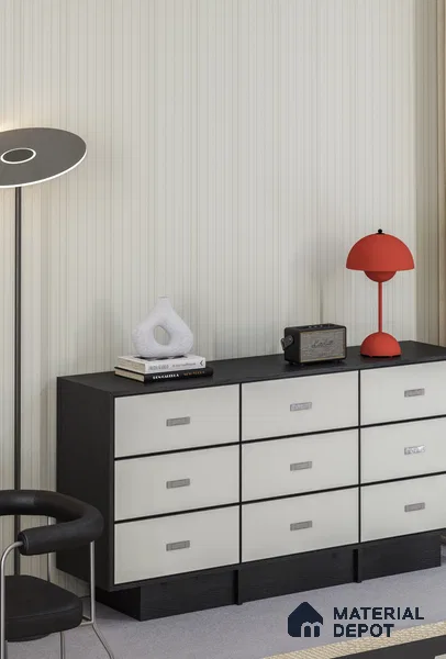 PN 06678 Plain Colour Look Louver 9.5 ft x 0.5 ft Texture Finish  - 15 mm | Suitable for Feature Wall, TV Unit & Living Room