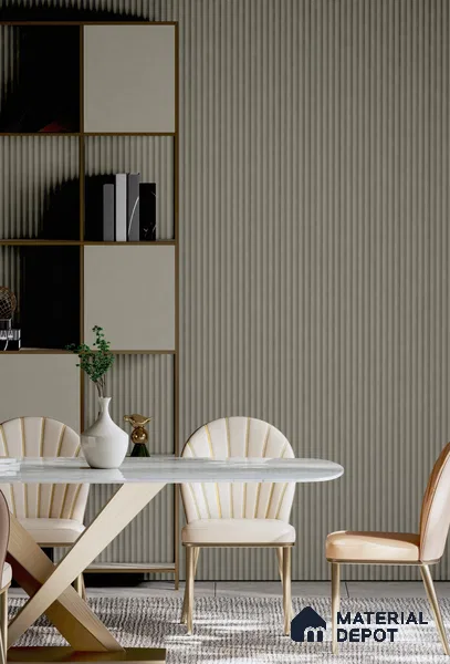 PN 06679 Plain Colour Look Louver 9.5 ft x 0.5 ft Texture Finish  - 15 mm | Suitable for Feature Wall, TV Unit & Living Room