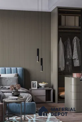 PN 06683 Plain Colour Look Louver 9.5 ft x 0.5 ft Texture Finish  - 15 mm | Suitable for Feature Wall, TV Unit & Living Room