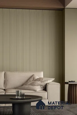 PN 06675 Plain Colour Look Louver 9.5 ft x 0.5 ft Texture Finish  - 18 mm | Suitable for Feature Wall, TV Unit & Living Room