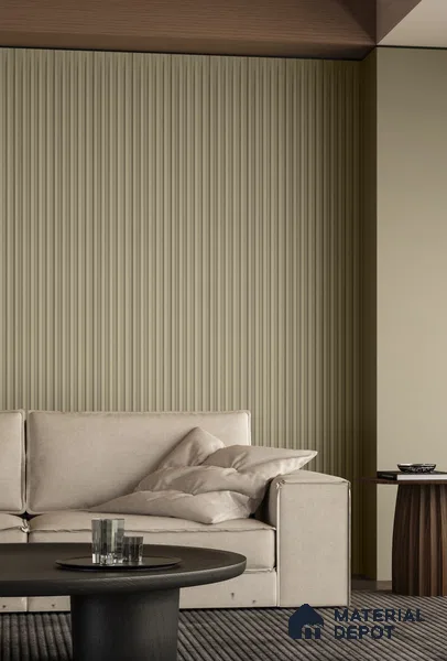 PN 06675 Plain Colour Look Louver 9.5 ft x 0.5 ft Texture Finish - 18 mm | Suitable for Feature Wall, TV Unit & Living Room