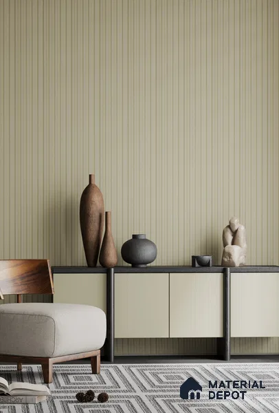 PN 06671 Plain Colour Look Louver 9.5 ft x 0.5 ft Texture Finish  - 18 mm | Suitable for Feature Wall, TV Unit & Living Room