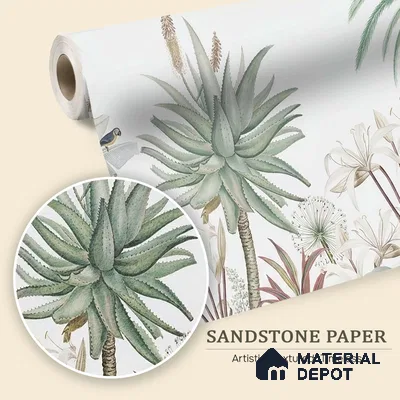 H901711 A Story by the Garden Wallpaper,Customised Sukoon Series Sanddtone Nature Design (Customised Size Wallpaper)