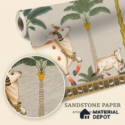 Surabhi Pichwai Wallpaper, Customised for Walls(Sandstone Paper)