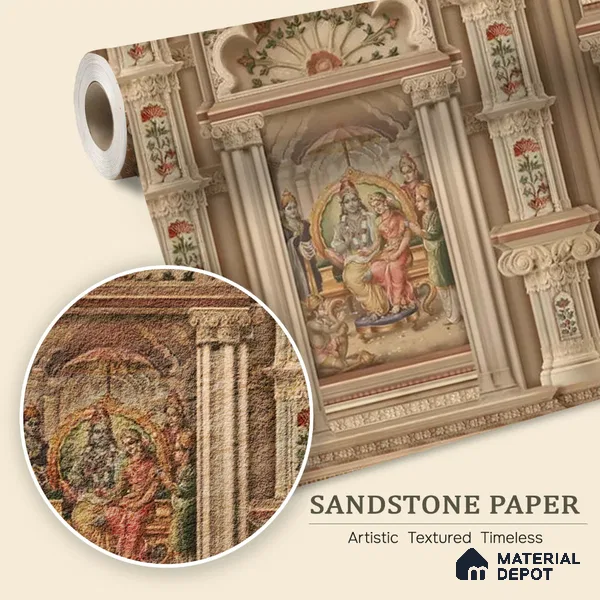 Ram Darbar 3D Sandstone (Customized Size Wallpaper)