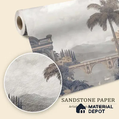 Majestic Foliage Epoch Customised Wallpaper Blue & Sepia
