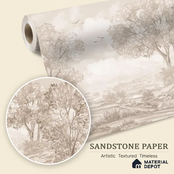 Whispering Moors Scenic Wallpaper Design Customised beige