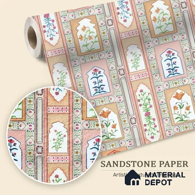 Mandan Symphony of Flowers on Sandstone Wallpaper