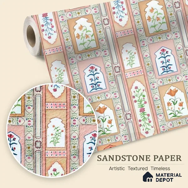 Mandan Symphony of Flowers on Sandstone Wallpaper