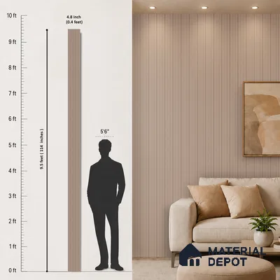Mocha Brown Plain Colour Look PN 00001 9.5 ft x 4.8 inch Charcoal Panel - 12 mm | Suitable for Feature Wall, TV Unit & Living Room | Width is Subjected to 5% Variation