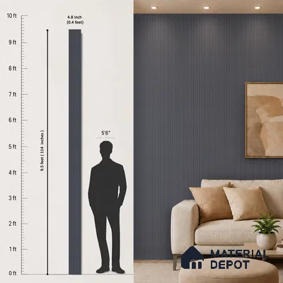 Graphite Grey Plain Colour Look PN 00523 9.5 ft x 4.8 inch Charcoal Panel - 12 mm | Suitable for Feature Wall, TV Unit & Living Room | Width is Subjected to 5% Variation