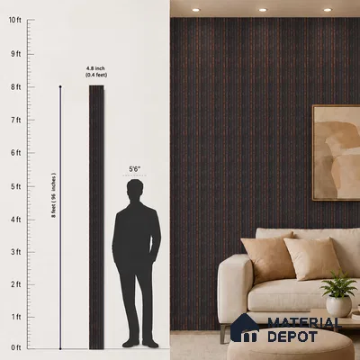 Wooden Look PN 00649 8 ft x 4.8 inch Charcoal Panel - 11 mm | Suitable for Feature Wall, TV Unit & Living Room | Width is Subjected to 5% Variation