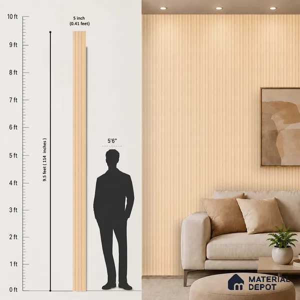 Wooden Look PN 03173 9.5 ft x 4.9 inch Charcoal Panel - 11 mm | Suitable for Feature Wall, TV Unit & Living Room | Width is Subjected to 5% Variation