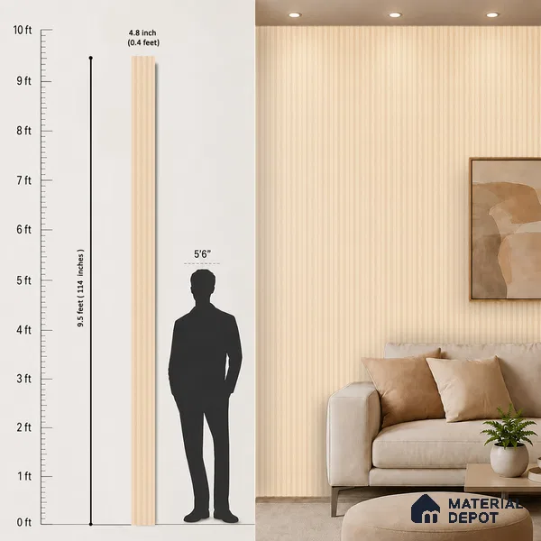 Wooden Look PN 03397 9.5 ft x 4.8 inch Charcoal Panel - 11 mm | Suitable for Feature Wall, TV Unit & Living Room | Width is Subjected to 5% Variation
