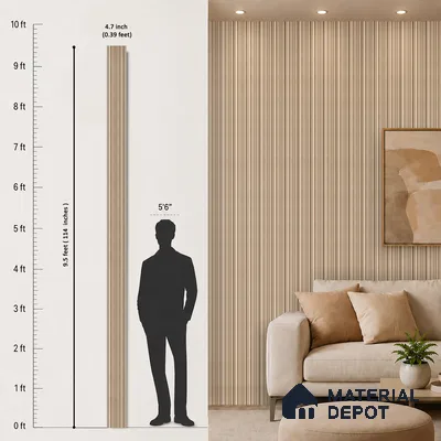 Cappuccino Beige Plain Colour Look PN 03540 9.5 ft x 4.7 inch Charcoal Panel - 12 mm | Suitable for Feature Wall, TV Unit & Living Room | Width is Subjected to 5% Variation