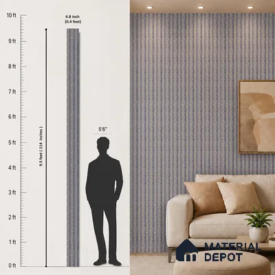 Silver Grey Luxury Look PN 03558 9.5 ft x 4.8 inch Charcoal Panel - 11 mm | Suitable for Feature Wall, TV Unit & Living Room | Width is Subjected to 5% Variation