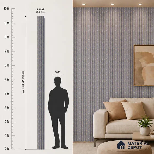 Silver Grey Luxury Look PN 03558 9.5 ft x 4.8 inch Charcoal Panel - 11 mm | Suitable for Feature Wall, TV Unit & Living Room | Width is Subjected to 5% Variation