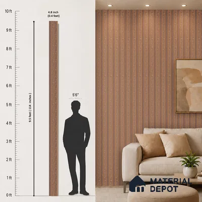 Mocha Brown Luxury Look PN 03560 9.5 ft x 4.8 inch Charcoal Panel - 11 mm | Suitable for Feature Wall, TV Unit & Living Room | Width is Subjected to 5% Variation