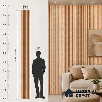 Wooden Look PN 05557 9.5 ft x 12 inch Charcoal Panel - 6 mm | Suitable for Feature Wall, TV Unit & Living Room | Width is Subjected to 5% Variation
