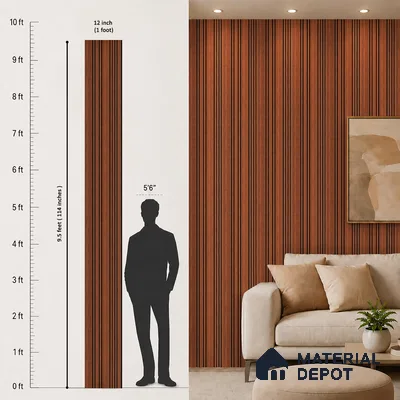 Wooden Look PN 05559 9.5 ft x 12 inch Charcoal Panel - 6 mm | Suitable for Feature Wall, TV Unit & Living Room | Width is Subjected to 5% Variation